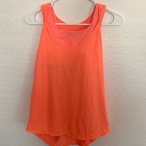 Neon Orange Lululemon Tank with Built in Bra